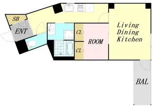 リブウッド大阪城【2階】の間取り