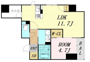 ジ アドレス梅田【4階】の間取り