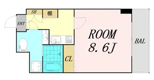 モンサンミッシェル北浜【2階】の間取り