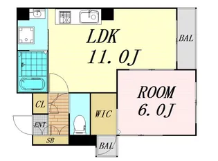 大阪府大阪市西区西本町2丁目【マンション】の間取り