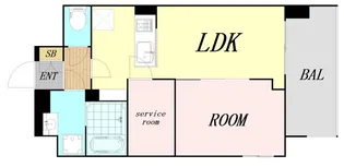パークス堺筋本町【2階】の間取り