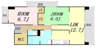 サンシャイン江坂【3階】の間取り