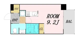 クロスレジデンス大阪新町【5階】の間取り