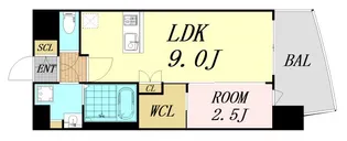 プレサンス江坂ベルフィーヌ【4階】の間取り