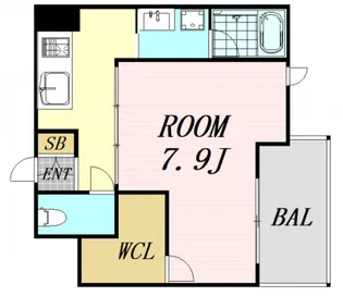 ヴィルヌーブ中之島【1階】の間取り