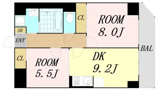 リアライズ今里南【6階】の間取り