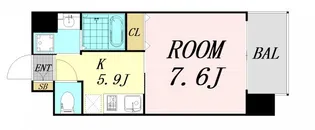 アール大阪リュクス【2階】の間取り