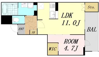 モクシオン大阪ベイ【1階】の間取り