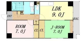 ドムール三国2番館【6階】の間取り