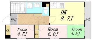 大阪府大阪市西区立売堀1丁目【マンション】の間取り