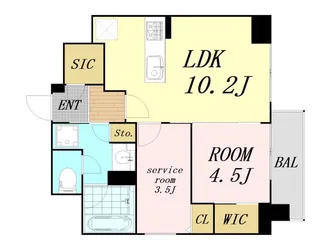 ルフォンプログレ新町【12階】の間取り