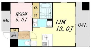 プレジオ難波EURO【11階】の間取り