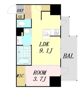 ソルティア天神橋一丁目【11階】の間取り