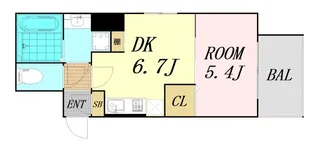 TLRレジデンス難波東【8階】の間取り