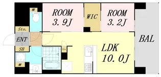 ソルレヴェンテ新梅田【14階】の間取り