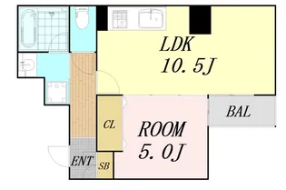 大阪府大阪市西区北堀江1丁目【マンション】の間取り