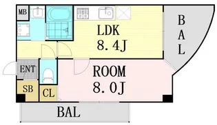 カスタリア新梅田【8階】の間取り