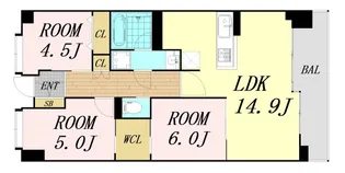 大阪府大阪市浪速区日本橋東3丁目【マンション】の間取り