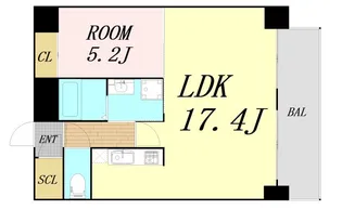 大阪府大阪市浪速区稲荷1丁目【マンション】の間取り