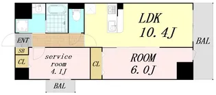 アーバンパーク新大阪【6階】の間取り