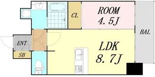 プレサンスOSAKA DOMECITYワンダー【11階】の間取り