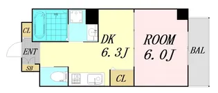 Mv.imp大阪塚本【1階】の間取り