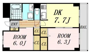 ラフィネ淀川【7階】の間取り