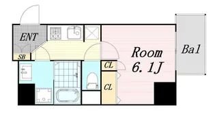 フジマン北梅田【6階】の間取り