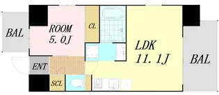 プレジオ難波【2階】の間取り