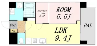 パークス堺筋本町【10階】の間取り