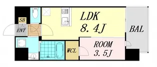 レジュールアッシュ三国本町【9階】の間取り