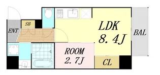 ナットレジデンス都島本通【2階】の間取り