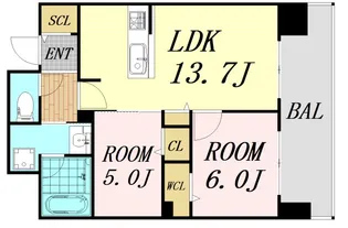 CREST COURT DOSHIN【11階】の間取り