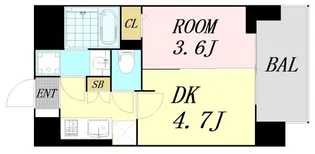ソルテラス阿波座ウィズ【4階】の間取り