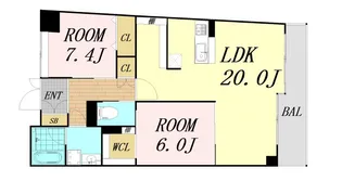 フロンティアタワー難波EAST【3階】の間取り