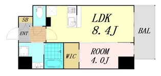 プレサンスOSAKA東中本エシデル【8階】の間取り