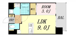 レオンコンフォート難波南2【5階】の間取り