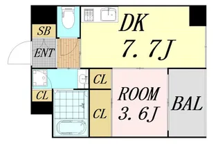 アリス・マナーガーデン谷町【4階】の間取り