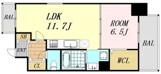 レジデンス西梅田【11階】の間取り