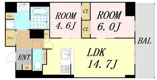 サンエール南堀江【6階】の間取り