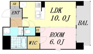 ランドセントラル梅田【10階】の間取り