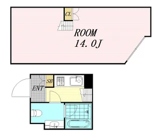ハーミッツセル天神橋【4階】の間取り