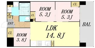 Alivis野田阪神【8階】の間取り