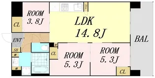 Alivis野田阪神【8階】の間取り