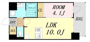 プレサンス新大阪イオリア【7階】の間取り