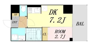 コンフォリア・リヴ天王寺寺田町ソルテラス【7階】の間取り