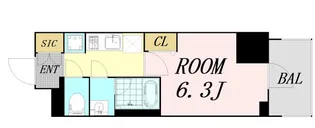 コンフォリア・リヴ天王寺寺田町ソルテラス【7階】の間取り