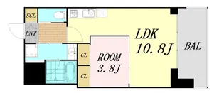 プレジオ難波【6階】の間取り