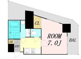 カスタリアタワー肥後橋【15階】の間取り