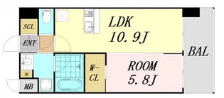プレジオ内代【9階】の間取り